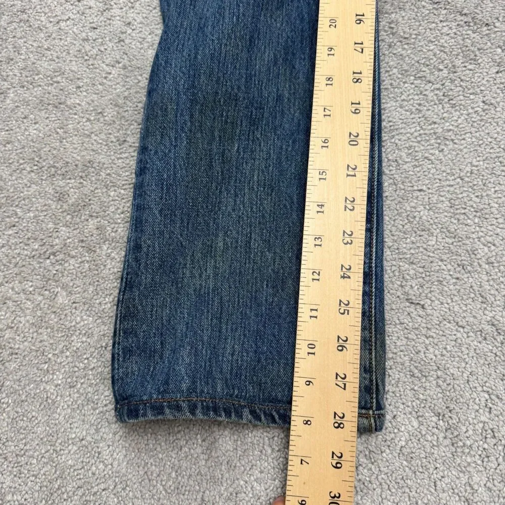 Levi's 501 Original Fit Straight Button Fly Denim Jeans Men 30x30 Blue Dark Wash